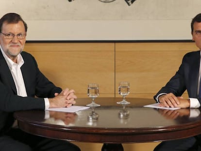 Mariano Rajoy y Albert Rivera, en la reunión que mantienen este miércoles.