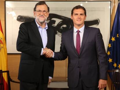 Mariano Rajoy y Albert Rivera, este jueves.