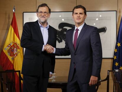 Mariano Rajoy y Albert Rivera en el Congreso el 18 de agosto