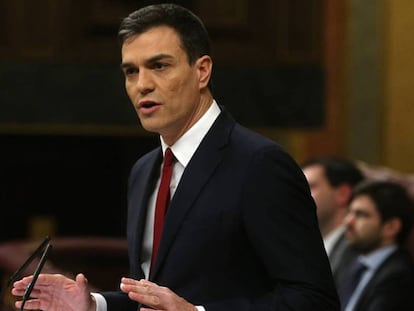 Pedro Sánchez, en el Congreso.