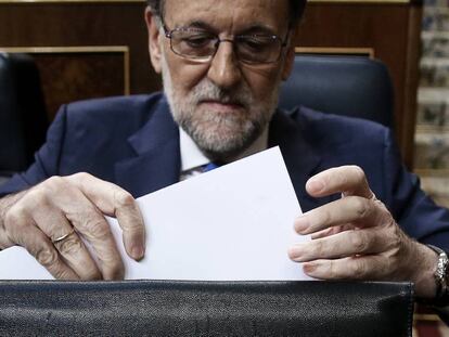 El presidente en funciones, Mariano Rajoy, este martes.