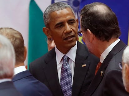Obama y Rajoy, en la cumbre del G20.