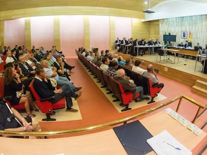 Vista del salón de actos donde se celebra el juicio del 'caso Alhambra'.