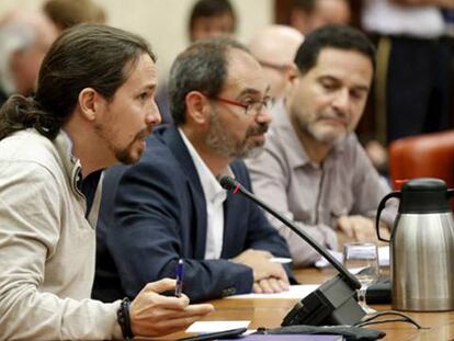 Pablo Iglesias, la semana pasada en la Comisión de Economía.