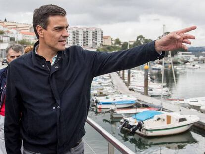 Pedro Sánchez, este miércoles en Puentedeume.