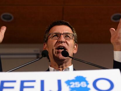 Alberto Núñez Feijóo, tras conocer los resultados de las elecciones.