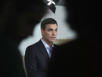 El líder del PSOE, Pedro Sánchez, este lunes.