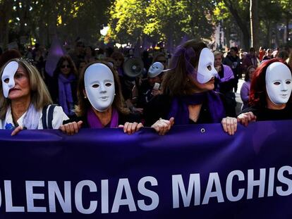 Manifestación en Madrid contra la violencia machista.