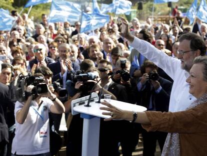 El presidente del Gobierno en funciones, Mariano Rajoy, en Zaragoza en la celebración del Día del Afiliado del PP en Aragón.