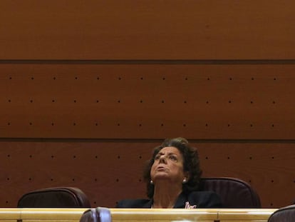 Rita Barberá, durante el pleno del Senado.