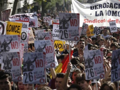 La protesta contra las revalidas de la LOMCE convocada en Madrid.