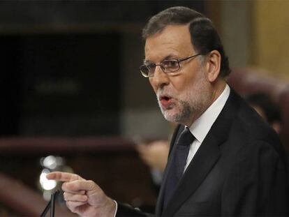 Mariano Rajoy durant el debat d'investidura.