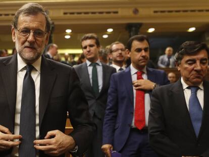 Mariano Rajoy después del debate de investidura, este jueves.