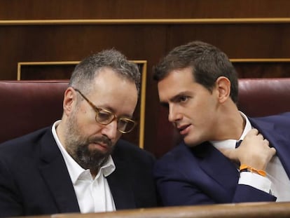 Albert Rivera durante la sesión de investidura.