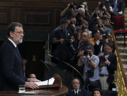 El líder del PP, Mariano Rajoy, este sábado.