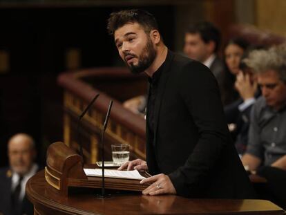 El diputat d'ERC, Gabriel Rufián, dissabte a la tribuna del Congrés.