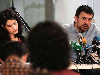 Ramón Espinar, hoy durante la rueda de prensa.