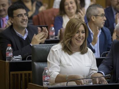 La presidenta andaluza, Susana Díaz, este jueves en el Parlamento.