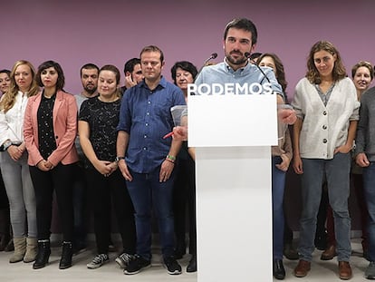 Ramón Espinar tras conocerse los resultados de las votaciones.
