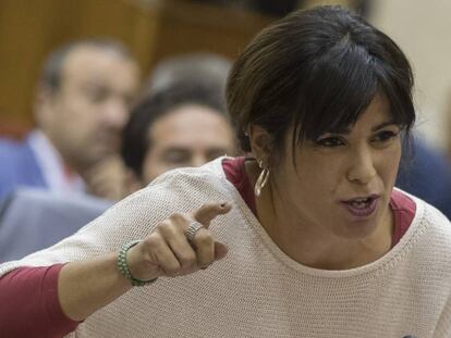 La portavoz del grupo parlamentario de Podemos, Teresa Rodríguez.