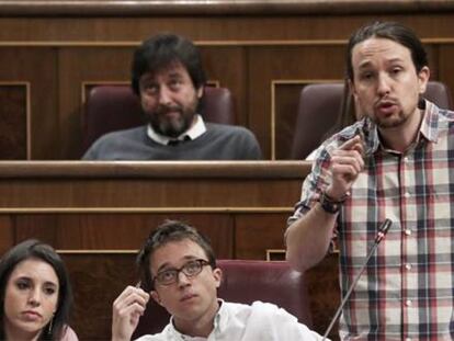 Pablo Iglesias, líder de Ahora Podemos, en la sesión de control al Gobierno.