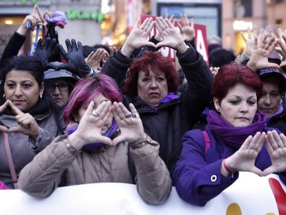 Imagen de archivo de una concentración contra la violencia machista en Madrid.