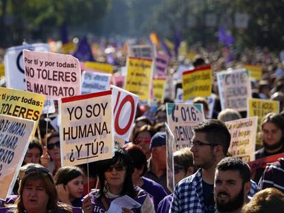 Foto archivo de una manifestación en Madrid contra la violencia machista.