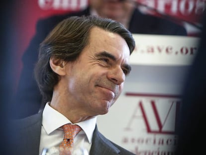 El expresidente del Gobierno, José María Aznar con la Asociacion Valenciana de Empresarios. en el hotel SH Valencia Palace. Mónica Torres/ VÍDEO: ATLAS