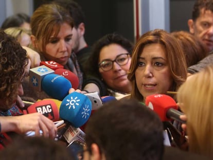 Susana Díaz, este sábado, en el comité.