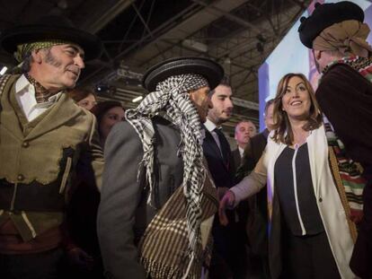 Susana Díaz, este miércoles en el Pabellón de Andalucía de Fitur.