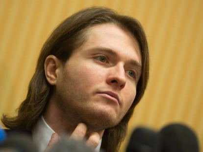 En la imagen, Sollecito en 2015, tras conocer el veredicto de absolución. Vídeo tráiler del documental de Netflix.