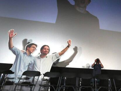 Íñigo Errejón, durante el primer acto de campaña de su candidatura para Podemos en Madrid.