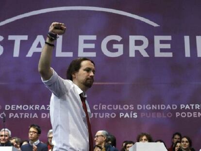 Pablo Iglesias en la clausura de la Asamblea de Podemos