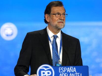 Mariano Rajoy, este domingo, en el congreso del PP.