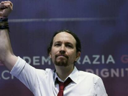 Pablo Iglesias en la Asamblea Ciudadana de Podemos.
