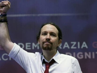 Pablo Iglesias en la Asamblea Ciudadana de Podemos.