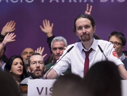 Pablo Iglesias en la clausura de Vistalegre 2. Santi Burgos