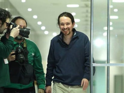 Pablo Iglesias en el Congreso de los Diputados. En el vídeo, Errejón aún ocupó su lugar junto a Iglesias en el Congreso este lunes.