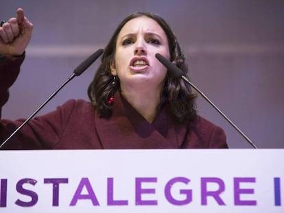 Irene Montero durante su intervención en Vistalegre II. Luca Piergiovanni