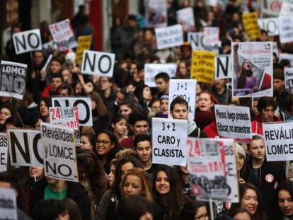 Imagen de archivo de una manifestación en Madrid convocada por el Sindicato de Estudiantes.