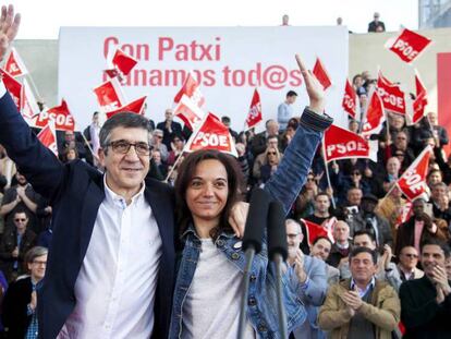 Patxi López con Sara Hernández en su acto de Getafe.
