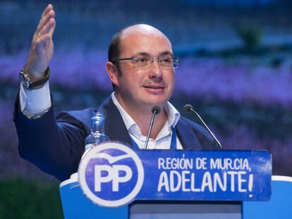 Pedro Antonio Sánchez en el congreso del PP de Murcia.