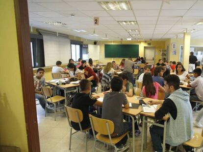 Aula de un instituto de enseñanza secundaria de Madrid. Carlos Rosillo.