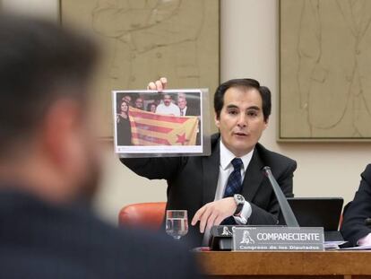 José Antonio Nieto en su comparecencia en la comisión de Interior del Congreso.
