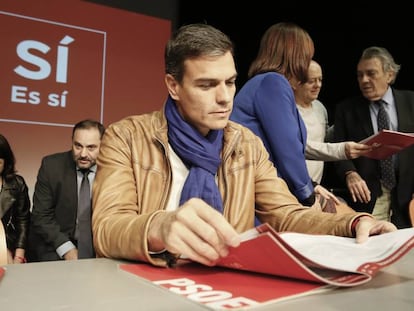 Pedro Sánchez, durante un acto en Madrid.