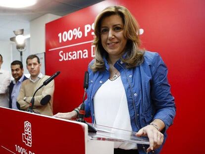 Susana Díaz presenta el documento de propuestas para el congreso federal del PSOE.
