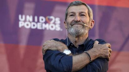 Julio Rodríguez, durante un mitin de Unidos Podemos.