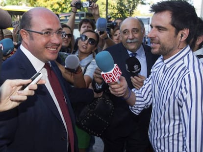 El expresidente de Murcia Pedro Antonio Sánchez, a su llegada a la sede del Tribunal Superior de Justicia (TSJ).