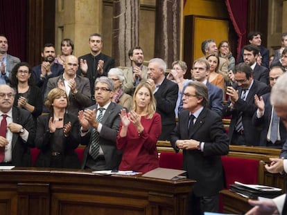 La sesión de debate en el Parlamento catalán sobre el inicio del proceso de independencia.