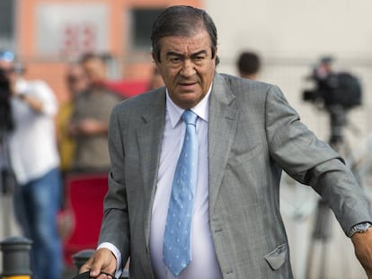 Francisco Álvarez-Cascos este lunes en la Audiencia Nacional.